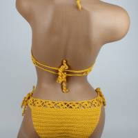 Bandeau-Bikini Damen gehäkelt mais-gelb Häkelbikini Spezialgarn Bild 6