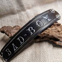 Bad Boy, LEDER Armband, geprägt, schwarz(RLA49) Bild 1