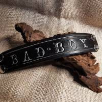 Bad Boy, LEDER Armband, geprägt, schwarz(RLA49) Bild 2