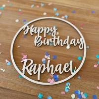 Personalisierter Einleger mit deinem Wunschnamen und dem Schriftzug "Happy Birthday" passend für Geburtstagskran Bild 1