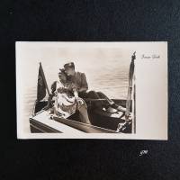 Postkarte, vintage, Fotokarte, ca. 1940, Liebe, verliebt, Liebesgeständnis, unbeschrieben, Junges Glück im Boot, Bild 1