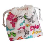 kleine Stofftasche mit Schmetterlingen, Geschenkbeutel, nachhaltig Bild 1