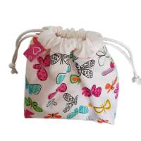 kleine Stofftasche mit Schmetterlingen, Geschenkbeutel, nachhaltig Bild 4