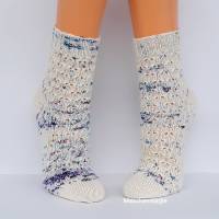 Socken Wollsocken Damensocken handgestrickt Größe 38/39 Bild 1