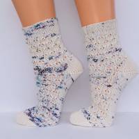 Socken Wollsocken Damensocken handgestrickt Größe 38/39 Bild 3