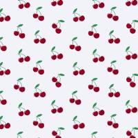 Baumwollstoff Popeline Kirschen – weiss - rote Kirschen auf weiß 1,50m Breite Frühlings Stoffe Popeline Cherry Bild 1
