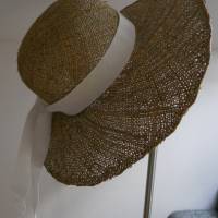 Strohhut Seagrass mit weißem Ripsband Bild 9