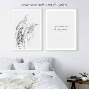 Aquarell Gräser im Wind Kunstdruck, minimalistischer Kunstdruck, skandynavische Wandkunst Bild 6
