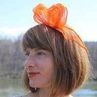 Haarreifen, Fascinators, Sinamay Orange Bild 2