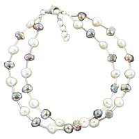 echtes Perlenarmband zwei-reihig  Silber Perle rhodiniert 19 + 2 cm Geschenk Bild 2