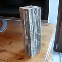Eine sehr schöne rustikale Vase aus gestocktem Holz, Holzvase Bild 4