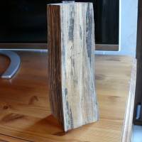 Eine sehr schöne rustikale Vase aus gestocktem Holz, Holzvase Bild 8