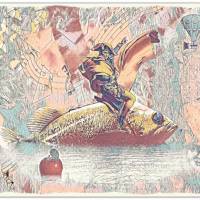 Collage NAPOLEON & DER GOLDFISCH Bild auf Holz Leinwand Print im Vintage Style Shabby Chic Surreal online kaufen Bild 6