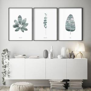 Set von 3 botanischen Kunstdrucken, moderne Wohnzimmer Kunstdrucken Bild 1