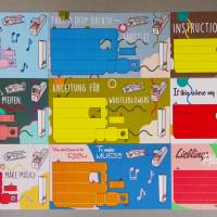 Postkarte mit funktionierender Pfeife als Bausatz - Orgelpfeife 9 verschiedene Motive, Komplettpaket Bild 1