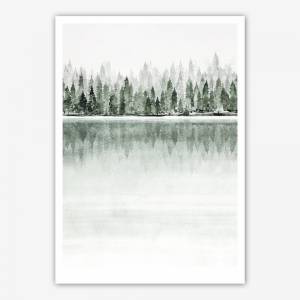 3-er Set Aquarell Kunstdruck, Waldlandschaft Bild 6