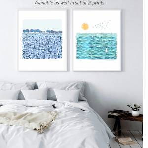 Aquarell Sonne und Meer Kunstdruck, Sommer Kunstdruck Bild 7