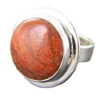 runder Schaumkorallen Ring rot, 925er Silber verstellbar Gr. 55 - 66 Bild 1