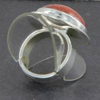 runder Schaumkorallen Ring rot, 925er Silber verstellbar Gr. 55 - 66 Bild 4