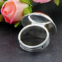 runder Schaumkorallen Ring rot, 925er Silber verstellbar Gr. 55 - 66 Bild 8