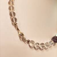 Bergkristall-, Rauchquarz- und Amethystquarz-Perlen als Statementkette Bild 4
