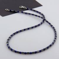 Anthrazit blaue Hämatit Lapis-Lazuli Kette 925er Sterling Silber Bild 8