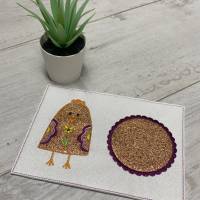 Digitale Stickserie JW Chick Parade Mug Rugs ITH 13x18 cm (5x7") Stickrahmen Bild 4