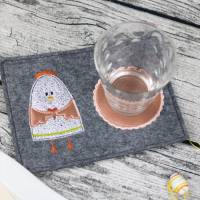 Digitale Stickserie JW Chick Parade Mug Rugs ITH 13x18 cm (5x7") Stickrahmen Bild 6