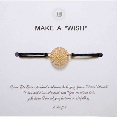 Make A *Wish* - Wunscharmband/Glücksarmband * Boho Yoga *  Mandala Gold *