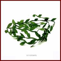 10m Blattgirlande Schmuck-, Dekoband grün Blätterband aus Polyester-Satin Bild 1