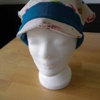 Kopftuch / Sommerkopftuch mit Augenschutz in beige mit Eulen Bild 2