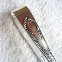 Vintage Zuckerzange gehämmerter Greifer Rokoko R. S. 100 Silber  aus den 60er Jahren Bild 7