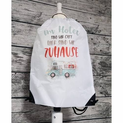 Turnbeutel, Zugbeutel für Camper bedruckt, Rucksack