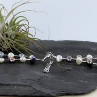weiß graue Perlenkette zwei-reihig Süßwasserperlen Silber rhodiniert Bild 8