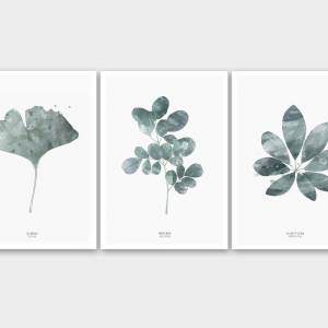 Set von 6 botanischen Kunstdrucken, moderne Blätter Kunstdrucke, Wohnzimmer Wandkunst Bild 4