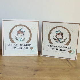 Geburtstagskarte Kindergeburtstag "Kleiner Matrose" oder "Kleine Matrosin" aus der Manufaktur Karla