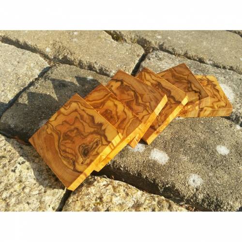 6 x Plättchen Olivenholz ca. 0,5 cm dick in verschiedenen Größen