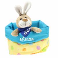 Ostergeschenk Osterkörbchen mit Hasen personalisiert Stoffkörbchen - Geschenk zu Ostern für Kinder Bild 5