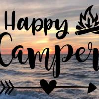 Aufkleber Happy Camper Lagerfeuer Bild 1