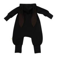 Baby Jungen Mädchen Unisex Overall Jumpsuit mit Hasenohren in schwarz Geschenk Ostern Fasching Stoffauswahl Bild 1