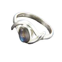 Labradorit Ring filigraner Silberring Gr. 50 poliert Bild 1