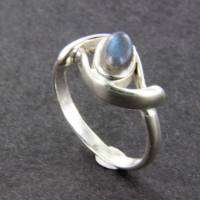 Labradorit Ring filigraner Silberring Gr. 50 poliert Bild 3