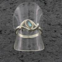 Labradorit Ring filigraner Silberring Gr. 50 poliert Bild 5