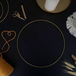 Metallring golden 30cm für DIY Traumfänger, Makrameeprojekte und Blumenkränze Bild 2