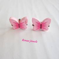 Holzohrstecker Schmetterling rosa pink Holz Ohrstecker Ohrringe Bild 1