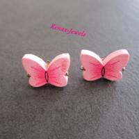 Holzohrstecker Schmetterling rosa pink Holz Ohrstecker Ohrringe Bild 6