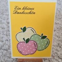 Danksagungskarte " Ein kleines Dankeschön " süße Äpfel Bild 1