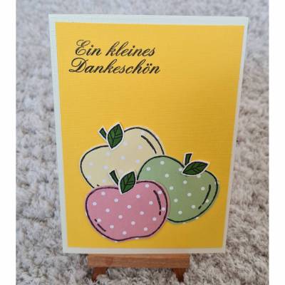 Danksagungskarte " Ein kleines Dankeschön " süße Äpfel