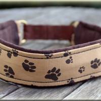 Halsband PAWs oder DOTs mit Zugstopp für deinen Hund Hundehalsband Martingale rot türkis oder braun Bild 2