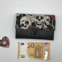 Geldbörse Geldbeutel Geldtasche - Skull Totenkopf Baumwolle Kunstleder Bild 3